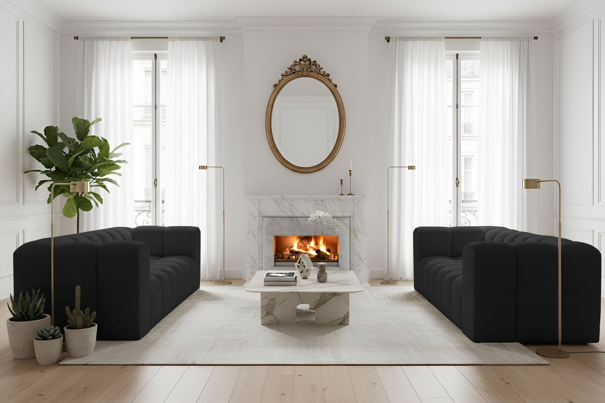 Baloo 3-Sitzer Set Tiffany Schwarz